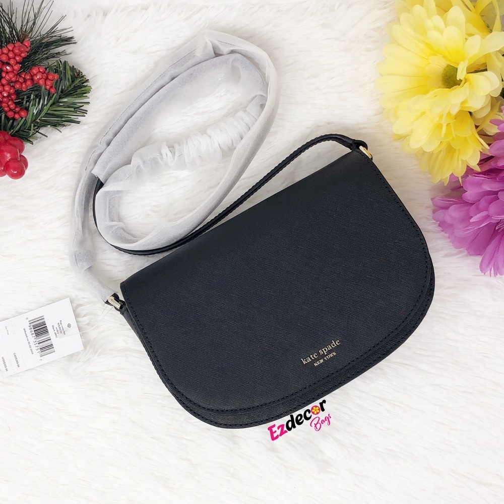 Kate Spade Reiley Flap Leather Crossbody Bag Black - Picture 5 of 8